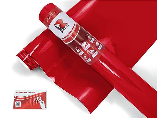 ORACAL 951 Series Premium Cast Film in Red - 12\" x 5ft - with Application Card - Gloss Finish Silicone Coated Vinyl Sheet Roll for Decals, Signs and Graphics