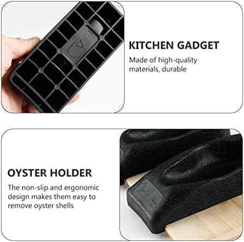 HEMOTON 2pcs Oyster Holder for Shucking Oyster Shucking Clamp Oyster Opening Tool Oyster Shucking Accessories Kitchen Gadget (Black)