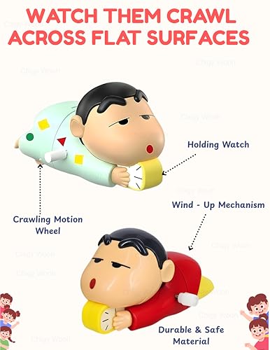 Image of Crawling Toy for Kids | Key Operated Movable Action Figure |Cute Character Collectible for Boys & Girls | Wind-Up Cartoon Toy Fun Interactive Play for Babies, Design As Per Stock