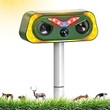 Répulsif Chat Ultrason, Repulsif Chat Solair USB Répulsif Animaux 2 Modes, Repulsif Chat Exterieur IP66 Imperméable avec Détecteur et Flash pour Anti Chats Chiens Souris Ratons Animaux de Jardin