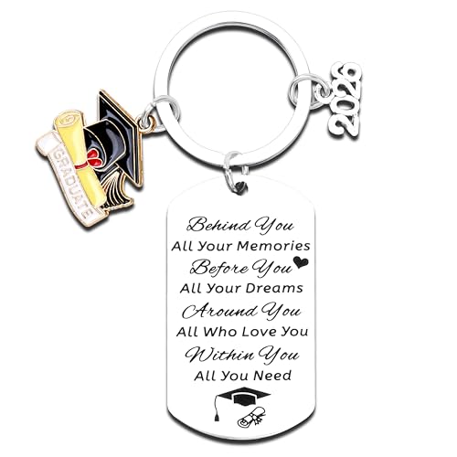Chambom 2026 Graduation Gift for Him Her - Class of 2026 Graduation Keychain, Keychains for Women Men, Inspirational Gifts for Boys Girls College Middle High School Student Senior (oval)