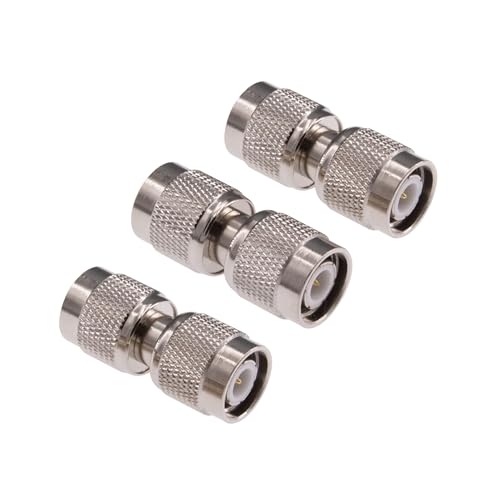 Kit de 3 adaptadores de enchufe TNC macho a macho RF con diseño coaxial de alta durabilidad