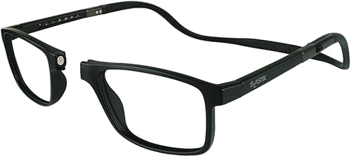 Clic Slastik - Lentes de lectura magnéticos con bloqueo de luz azul, banda plegable suave, lectores de computadora ajustables, Ewok (M-XL)