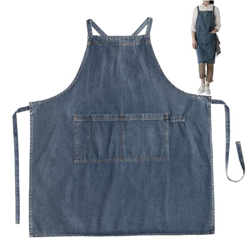 Tablier de coiffeur en jean ajustable idéal pour peinture et cuisine