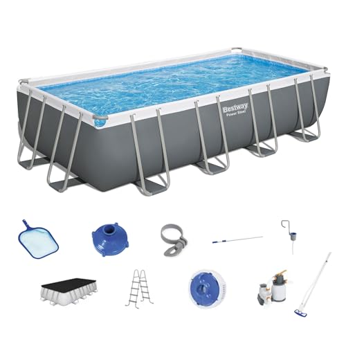 Bestwaypowersteel18x9x48rectangularabovegroundswimmingpoolsetmetalframefamilypoolwithsandfilterpumpskimmerandvacuumwhite Urban Country Home Decor Bestway power steel 18 x 9 x 48 rectangular above ground swimming pool set metal frame family pool with sand filter pump skimmer and vacuumwhite urban country home decor