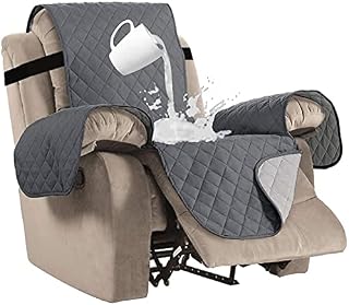 Orumrud Waterproof Recliner Chair Cover Sofa Slipcover Non-Slip Couch Quilted Armchair Cover for Living Room Washable Furniture Protector with Pockets for Pets Kids Children Dog Cat