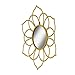 Kate and Laurel Brienne Metal Flower Round Wall Accent Mirror, Yellow