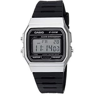 Casio Men’s ‘Vintage’ Quartz Metal and Resin Casual Watch, Color:Black (Model: F-91WM-7ACF)