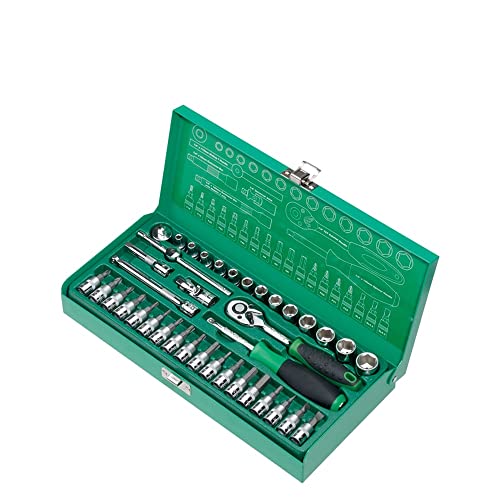 Juego de llaves con dados 6.3 mm en estuche metálico miniatura 1