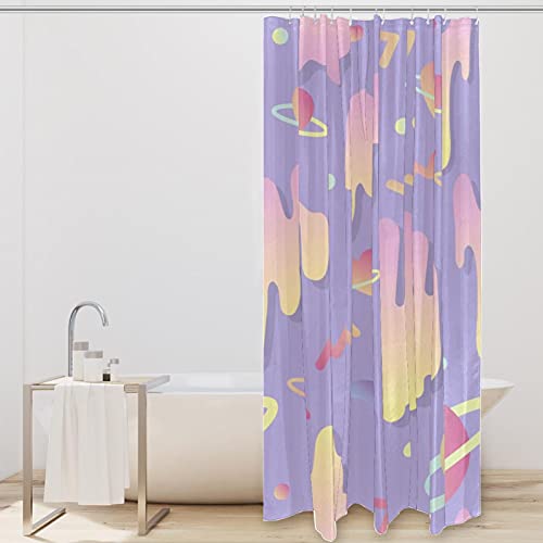 Rideau de douche lavable imprimé graffiti violet avec 12 anneaux inclus - 3