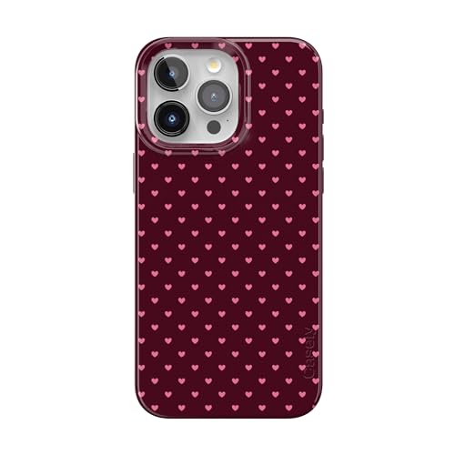 Casely iPhone 15 Pro Case | Heart Noir | Tiny Hearts | Compatible with MagSafe | Classic Ultra Slim Design