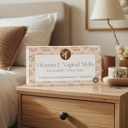 Image of Femallay Organic Vitamin E Vaginal Melts - Feminine Moisture, Comfort & Hydration - Irresistibly Chocolate, 2-Pack