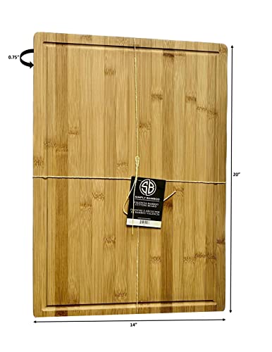 Extra Large Organic Bamboo Cutting & Charcuterie Board With Juice Groove & Reversible #TOP3