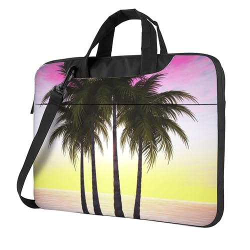 Sac ordinateur portable motif palmier tropical sacoche étanche à bandoulière pour homme et femme