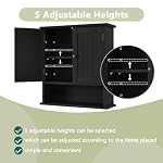 Smuxee Black Wall Cabinet, Small, 2-Door Medicine Cabinet with Adjustable Shelves, Over Toilet, For Kitchen and Laundry Rooms - Image 4