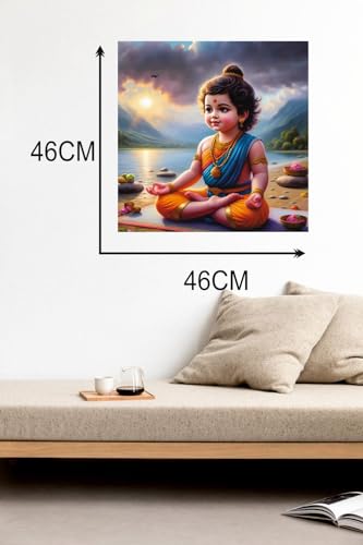 Image of Baby Krishna Exercise Wall Poster for Pooja Room, Office, Kids Room (Size- 46CM X 46CM)