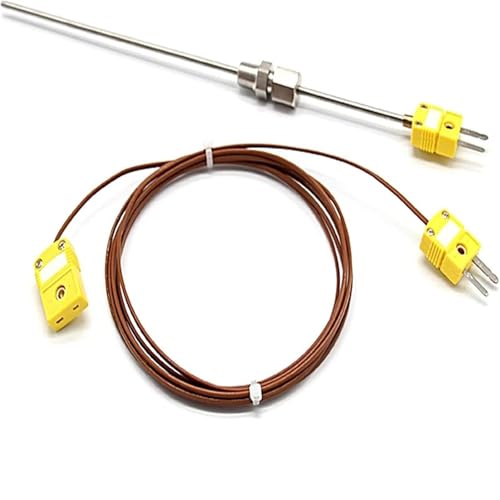 Termopar tipo K resistente a 1100 ℃ con cable conductor de 2M para maquinaria industrial 2