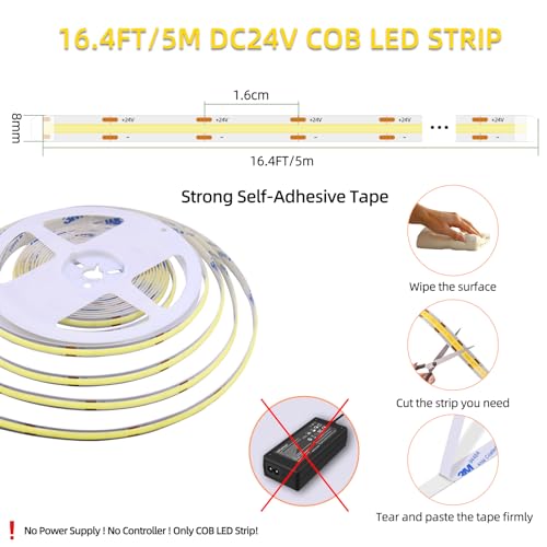 Tira LED blanca 24V 16.4 pies 4 unidades miniatura 2