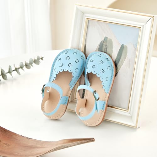 Image of Flaryzone Girls Sandals Closed Toe Summer Flats Dress Sandals Shoes Toddler /Little Kid