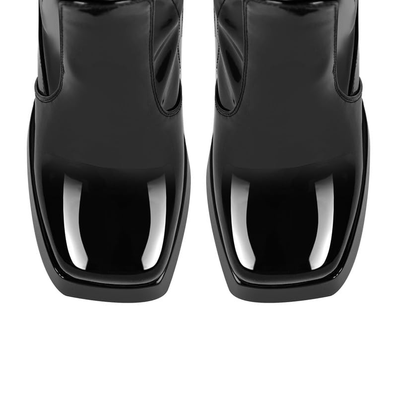 VERISSON Plateau Overknee Stiefel Damen Langschaft mit Blockabsatz