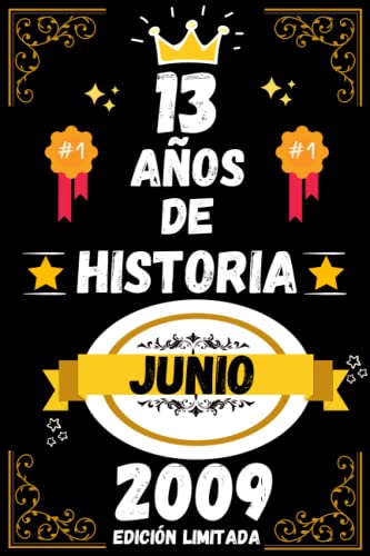 CUADERNO, 13 AÑOS DE HISTORIA JUNIO 2009 EDICIÓN LIMITADA: Regalo de 13 cumpleaños para mujeres y hombres, ideas de 13 cumpleaños... un cumpleaños... ... regalo de 13 cumpleaños para él/ella.