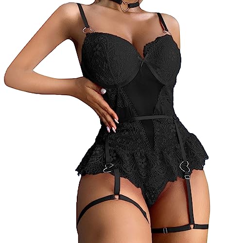 2026 String Sexy érotique Femme Ensemble Lingerie 2 Pieces Culotte Body Guepiere Porte-Jarretelles pute Chemise de. Nuit Push up Coquine Ouverte Saint...