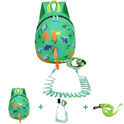 DB Mini mochila de dinosaurio para niños pequeños con correa para niños, eslabones de muñeca antipérdida para niños, arnés de seguridad para bebés y niñas