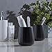 Black Toothbrush Holder for Bathroom - Ceramic Tooth Brushing Holders, Toothpaste Holder, Reusable Toothbrush Mouthwash Cup, Space-Saving Design for Bathroom Countertop