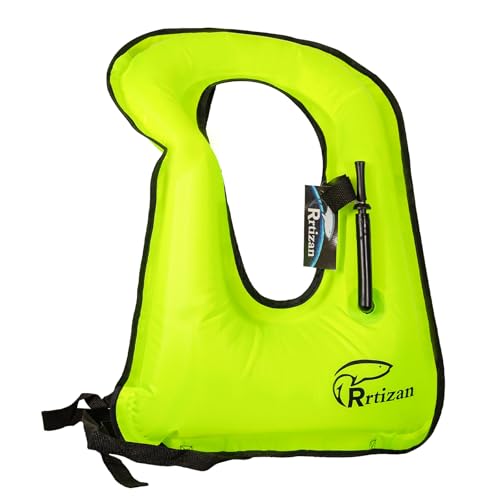 Rrtizan Snorkel Vest, Adults Portable Inflatable Swim Vest Jackets for Snorkeling Swimming Diving...