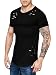 Enjoybuy Short Sleeve Hipster Hip Hop Basic Curved Hem Ripped Tops T-shirt with Holes