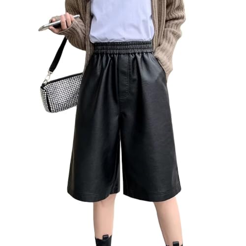 HUALIANYI] レザーショートパンツ レディース ハーフパンツ レザー