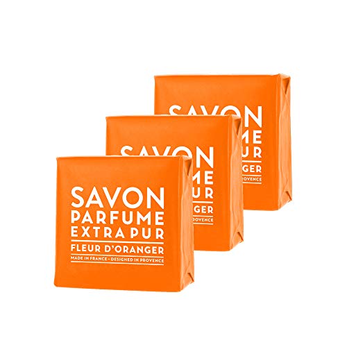 Compagnie de Provence Extra Pure Savon Marseille - Orange Blossom - Value Pack Set of 3 x 3.4 Ounce Bars - Made in France