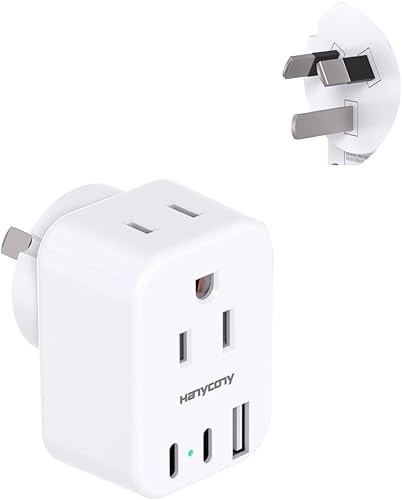 Miniatura 14 de HANYCONY Adaptador de enchufe de viaje europeo USB C, adaptador de enchufe internacional, adaptador de Estados Unidos a Europa, enchufe 2 tomas de