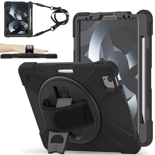 ZenRich Custodia per iPad Air 5a generazione 2022, zenrich iPad Air 4a generazione 11,9 pollici con portamatite supporto cinturino da polso tracolla custodia antiurto per iPad Pro 11' 2022/2021/2020,