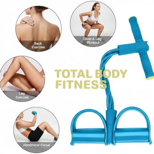 Image of Portable Resistance Band with Foot Pedals, Full Body Workout, Strength Training, Toning and Stretching Exercise Equipment