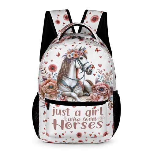 CaomeiWu Mochila de cavalo para crianças, meninas, meninos, 43 cm, Cor 1, Medium, Desenho animado