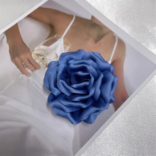 Image of Dainty Peony Rose Flower Brooches Lapel Pins Delicate Elegant Fabric Flowers Brooch Pin for Women Flower Corsage for Wedding Party Accessories Jewelry Gifts100mm