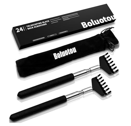 Kuvvfe 2 Pack Portable Extendable Back Scratcher, Stainless Steel Telescoping Back Scratcher with Beautiful Present Packaging