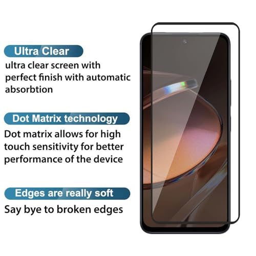 Image of HD Tempered Glass Screen Protector Compatible For Poco M6 pro 5G With Edge To Edge Coverage And Easy Installation Kit