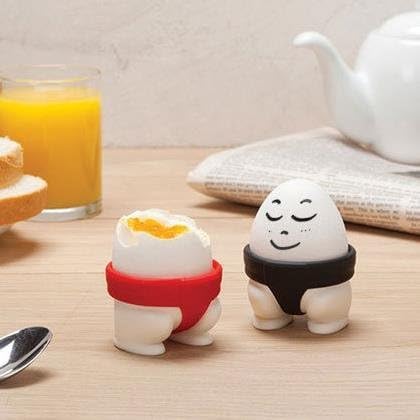 TASKHOUSE Egg Cup Holders Sumo Design Soft & Hard Boiled Egg Holders for Breakfast (Set of 2) 4