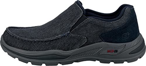 Image of Skechers Men's Arch Fit Motley Rolens Sneaker, Navy Canvas, 7.5 US