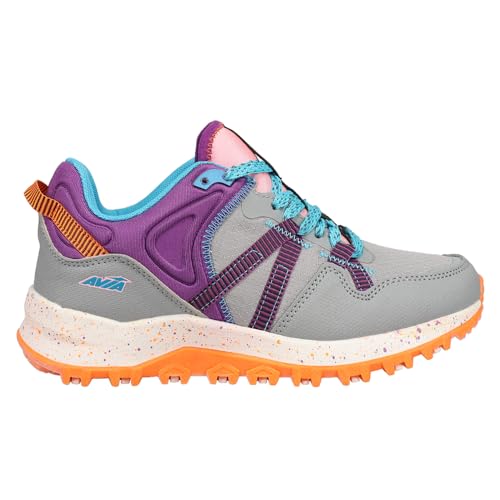 Avia Kids Girls Avi-Upstate Running Sneakers Shoes - Grey, Purple