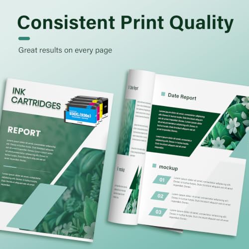 Image of 936 936XL 9125e Ink Cartridges Combo Pack for HP Printers 9120e 9730e 936e