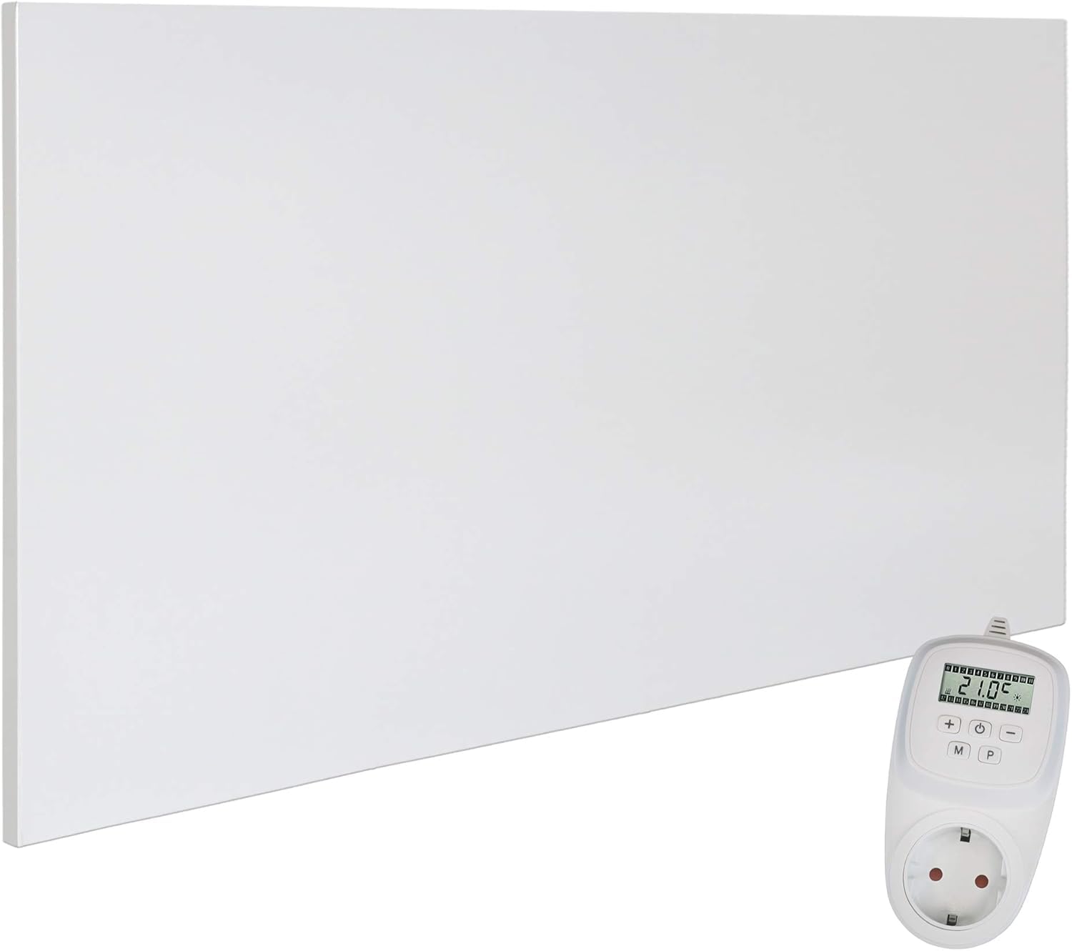 VIESTA Calentador de pared infrarrojo con termostato [Mando + Control WIFI] - Radiador de pared infrarrojo - Panel infrarrojo de cristal de carbono - Modelo TH12 WIFI - 700 Watt)