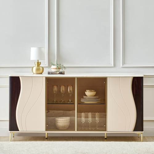 Image of Home Centre | Monalisa Sideboard | Storage Cabinet for Home | Engineered Wood | Brown | 1 Year Warranty