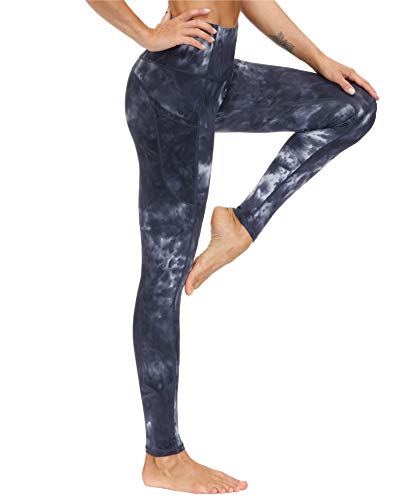 Image of THE GYM PEOPLE Thick High Waist Yoga Pants with Pockets, Tummy Control Workout Running Yoga Leggings for Women