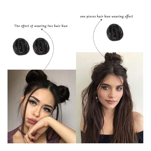 Chignon synthétique à mini pince pour effet oreilles de chat rapide