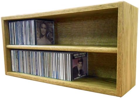 Wood Shed Hill 03 Series CD Storage Cabine, Real Oak Wood Media & Display Shelves, Handcrafted in the USA (Dark, 12.75" x 26.88" x 6.75")