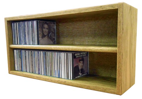 Wood Shed Hill 03 Series CD Storage Cabine, Real Oak Wood Media & Display Shelves, Handcrafted in the USA (Dark, 12.75" x 26.88" x 6.75")