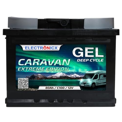 Elektronicx 12 V 80 Ah Batería de Gel – Batería de ciclo profundo...